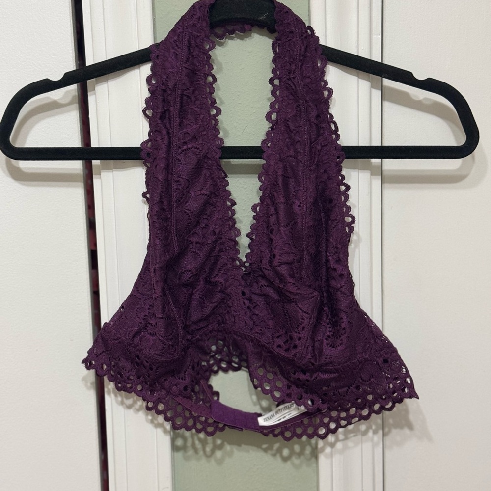 Purple Lace Halter Bralette